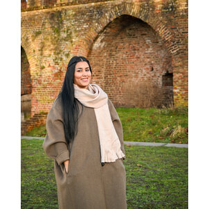 EcuaFina Alpakaschal – 190 cm x 30 cm – blau gestreift