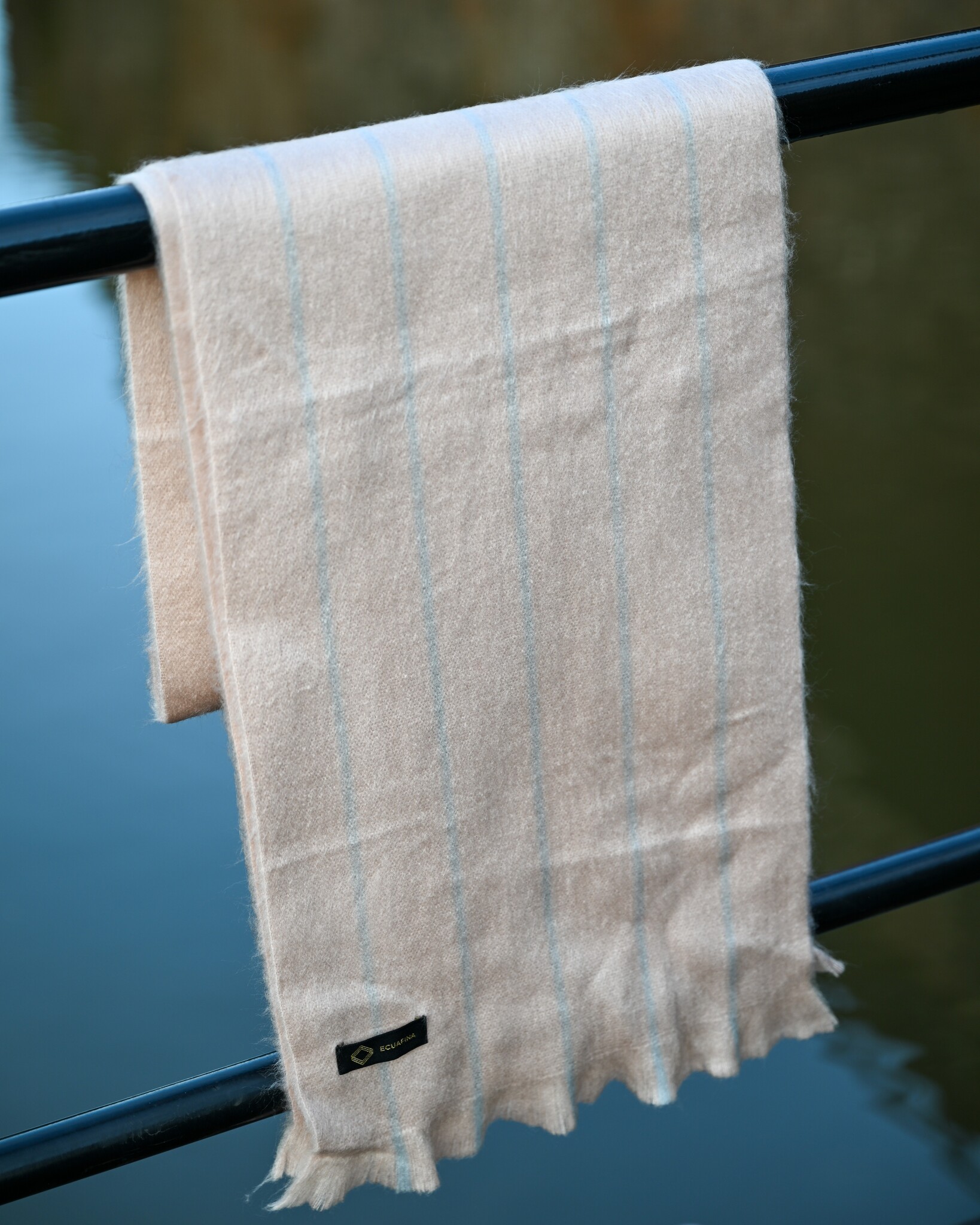EcuaFina Alpaca scarf 190 cm x 60 cm - BLUE STRIPE