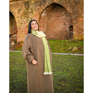 EcuaFina Écharpe en alpaga 190 cm x 30 cm - Beige vert