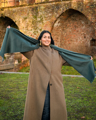 EcuaFina Alpaca scarf 190 cm x 30 cm - green