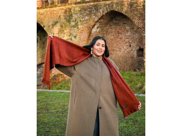 EcuaFina HLAS69 - Alpaca scarf 190 cm x 30 cm - BEIGE