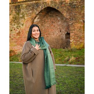 EcuaFina Alpakaschal – 190 cm x 30 cm – doppellagig grau