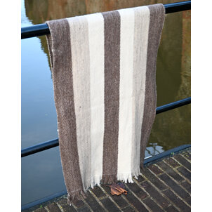 Wollschal 190 x 50 cm - GRAU GESTREIFT