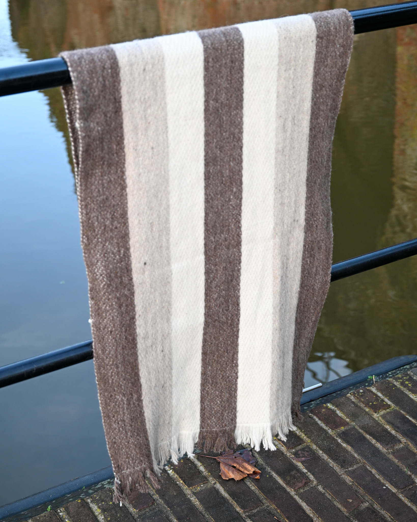 Wool scarf 190 x 50 cm - GREY STRIPES