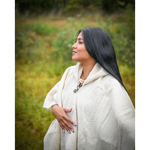 EcuaFina Poncho Elena blanc