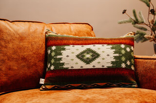 EcuaFina Kussen Alpaca Native Langwerpig  - Quilotoa Groen