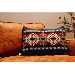 EcuaFina Coussin 60 x 40 cm - Cotopaxi mix double face - avec un coussin de garnissage ayant une enveloppe 100% en cotton et rembourré 100% en plumes de canard.