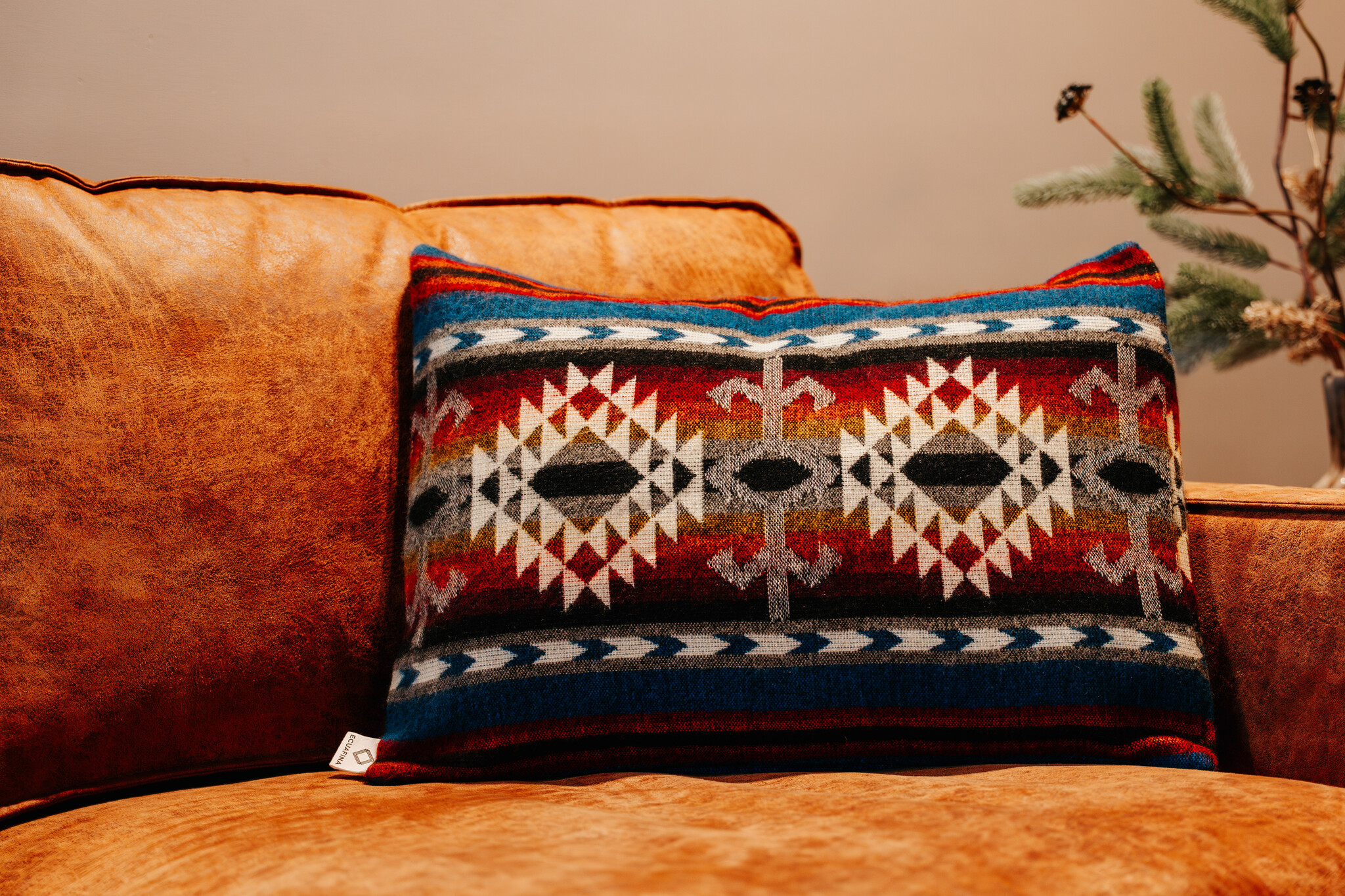 EcuaFina Kussen 60 x 40 cm - dubbelzijdig Cotopaxi mix - inclusief binnenkussen van eendenveren