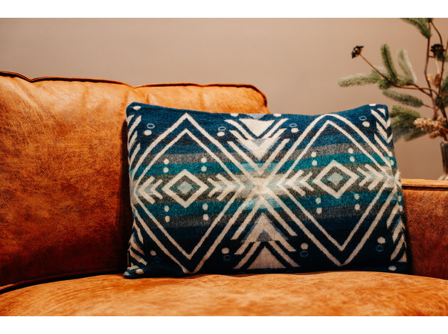 EcuaFina Alpaca native Kissen - Imbabura - Blau - 40x60