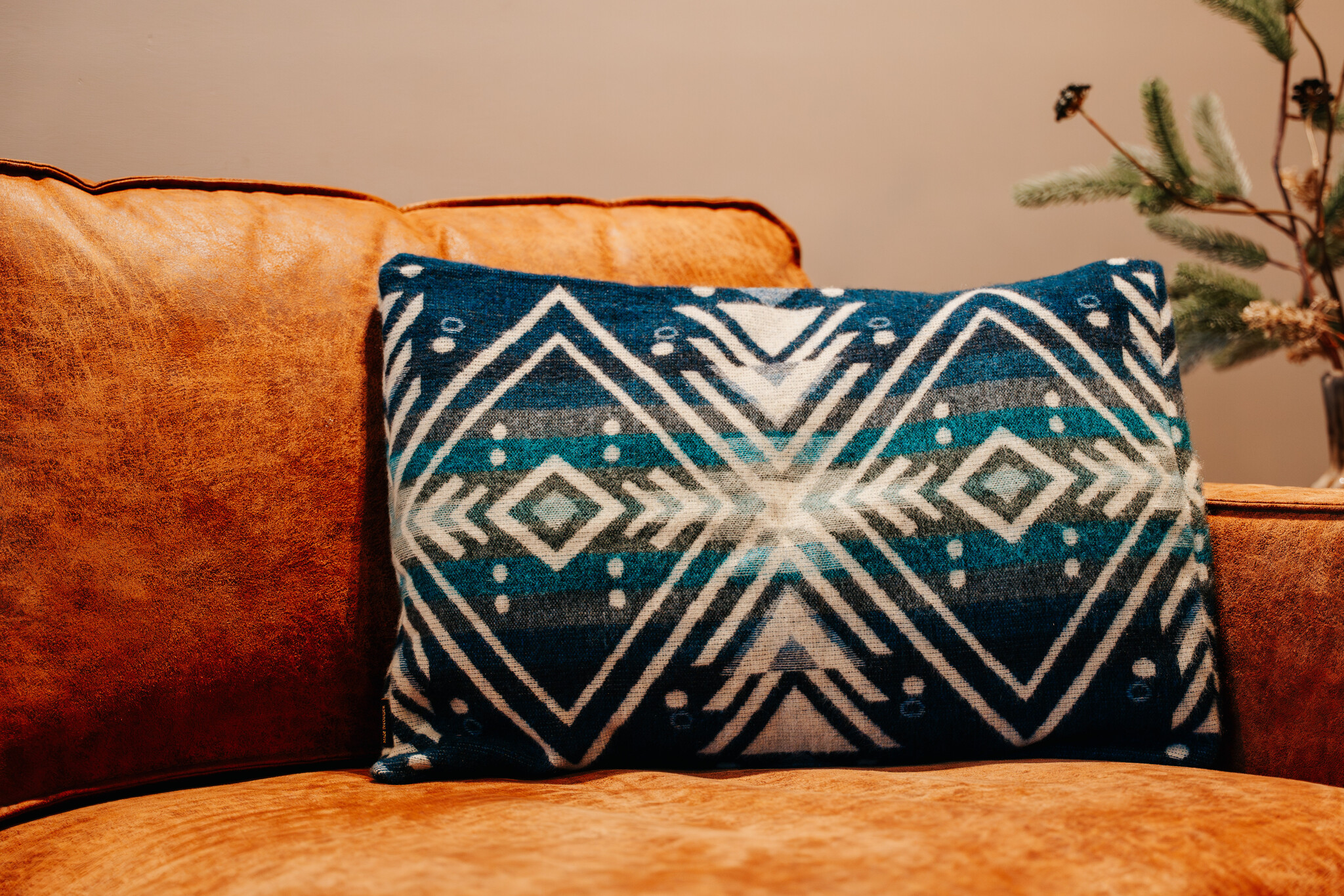 EcuaFina Alpaca native pillow - Imbabura - Blue - 40x60