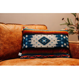 EcuaFina Cushion 60 x 40 cm - double-sided Quilotoa blue - including duck feather inner cushion