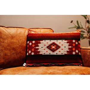 EcuaFina Alpaca Cushion Quilotoa Red