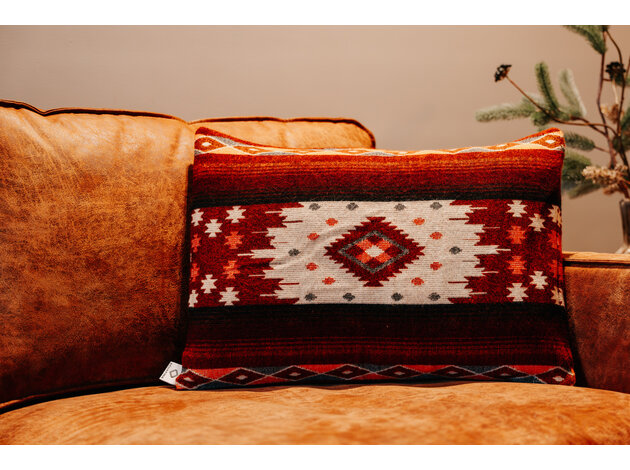 EcuaFina Housse de coussin offerte - Quilotoa Rouge 40x60 cm