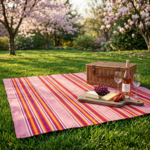 Rote Fiesta-Picknickdecke