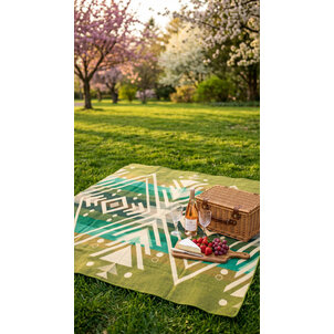 EcuaFina Alpaca Wool Blanket - Warm & Soft - FairTrade - Handmade in Ecuador - Imbabura - Green