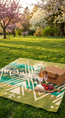 EcuaFina Alpaca Wool Blanket - Imbabura - Green