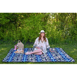 EcuaFina Alpaca Native Blanket -  Chimborazo Blue Black