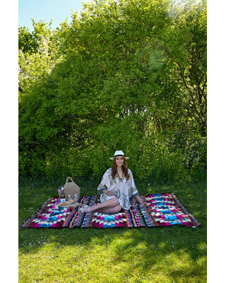 EcuaFina Picnic blanket Chimborazo Black and Blue