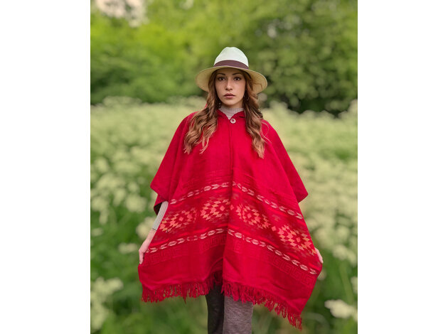 Poncho Rosanna - rouge