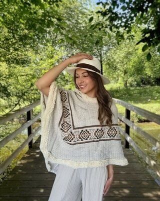 Poncho Rosanna - Triangle Beige