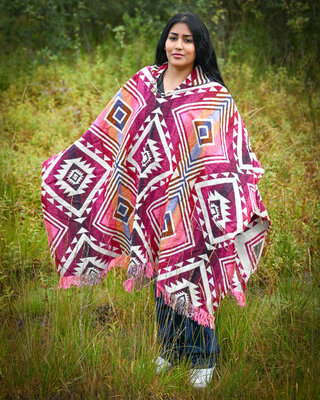 EcuaFina Poncho Entente Rot