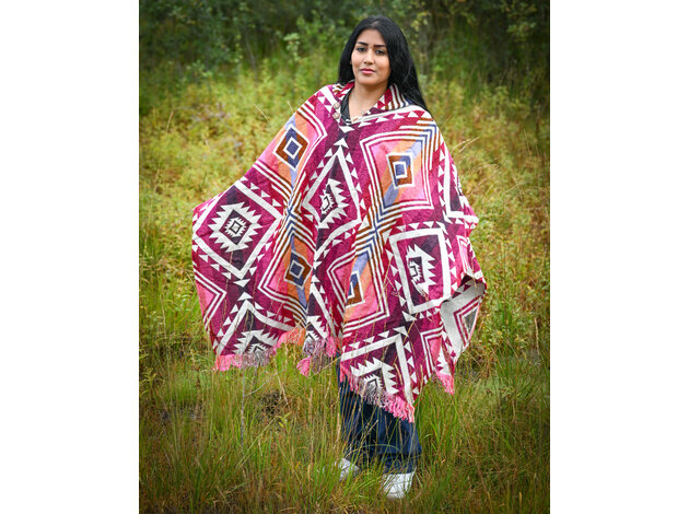 EcuaFina Poncho Entente Rot