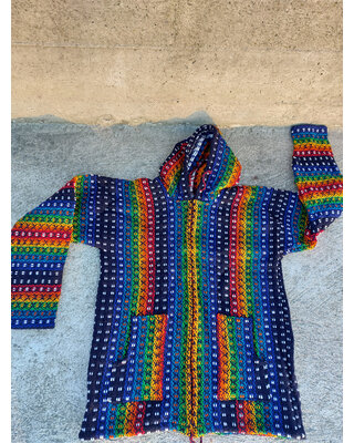 EcuaFina Colorful cardigan M - Green blue
