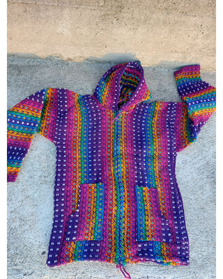 Bunte Strickjacke, Größe M – Lila
