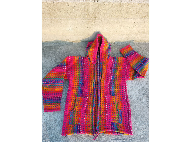 Colorful cardigan M - Orange pink