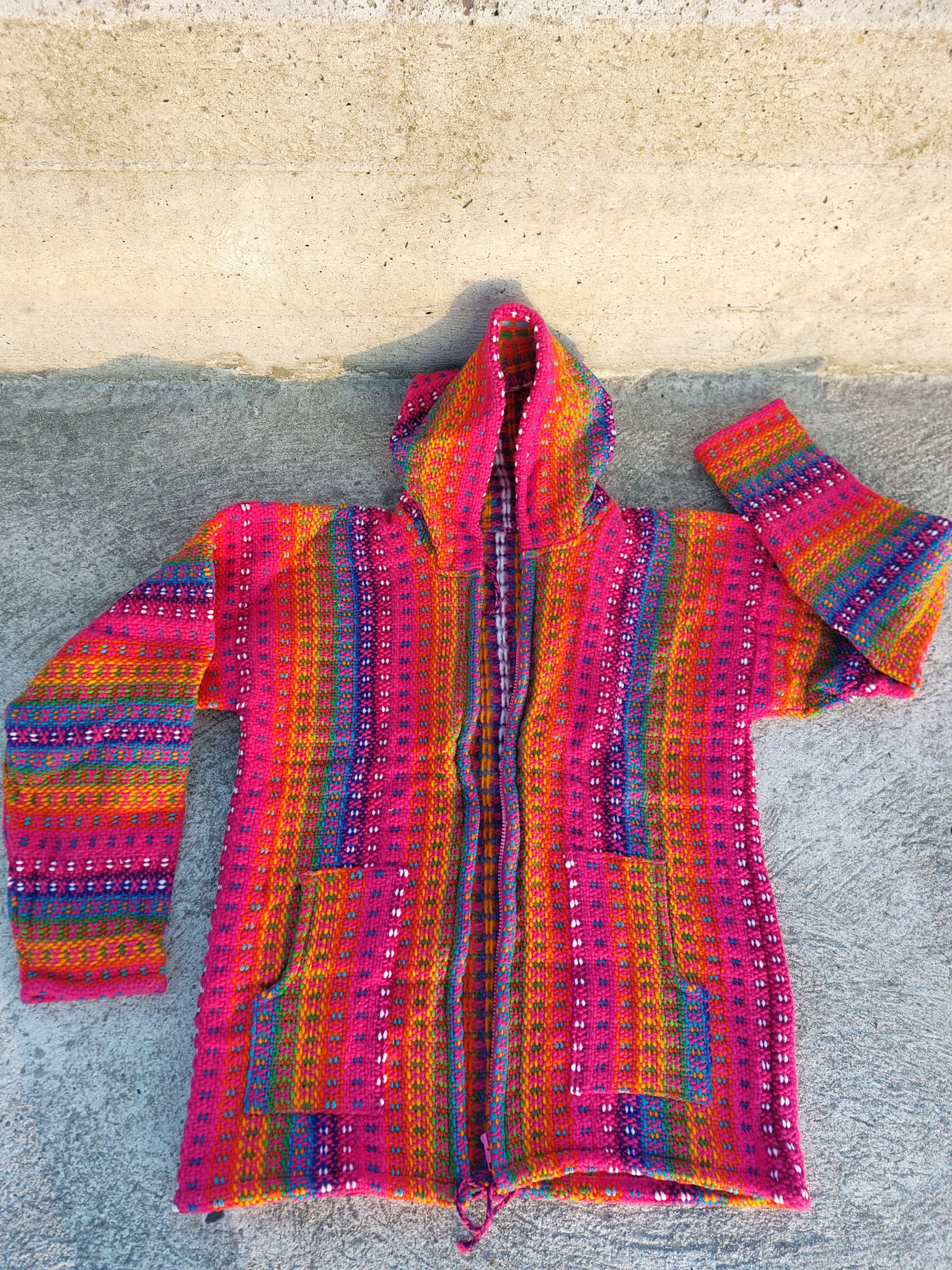 Colorful cardigan M - Orange pink