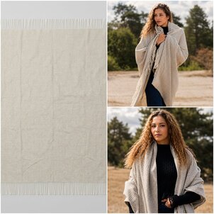LANAVITTA Châle en laine - Beige confort