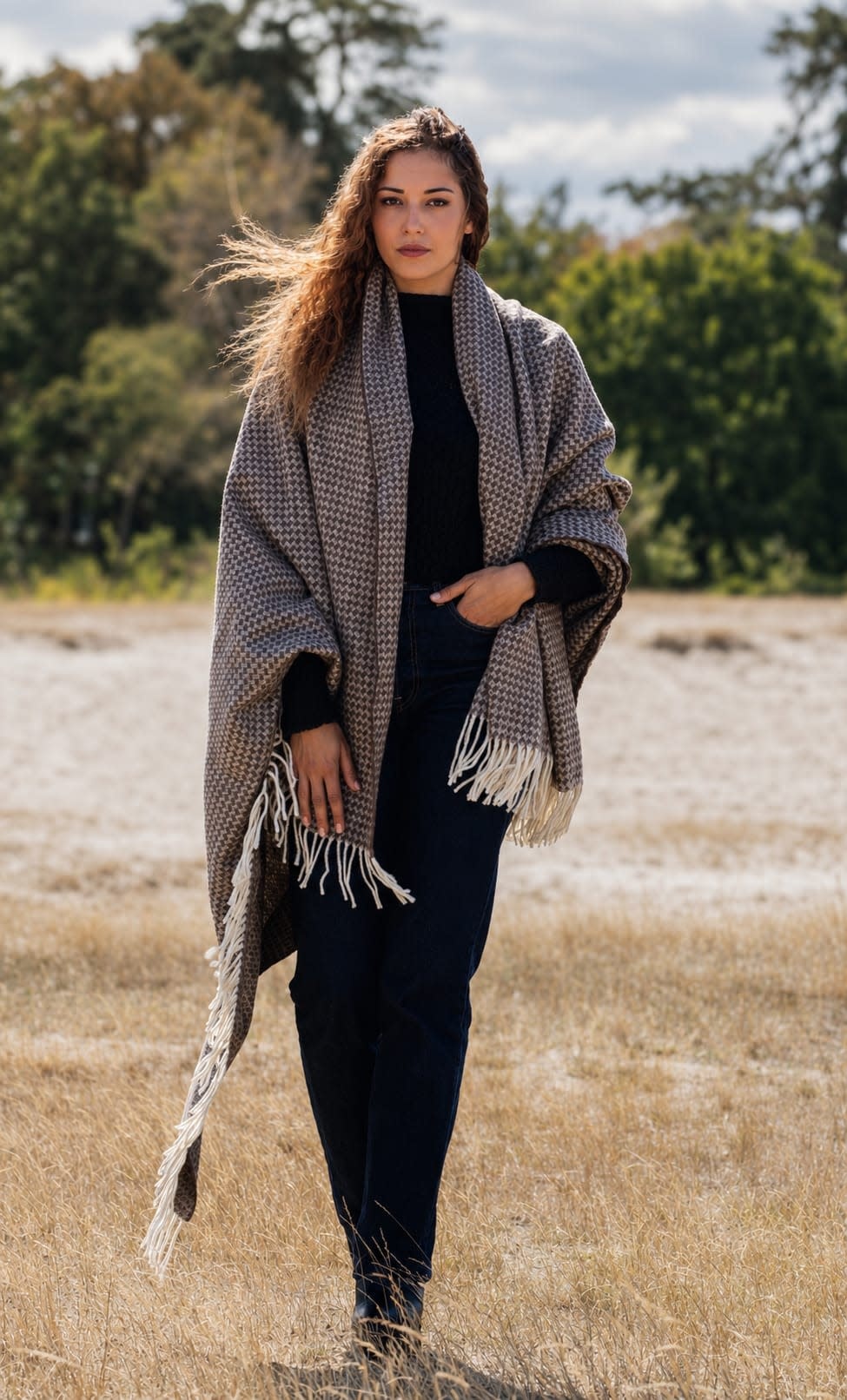 LANAVITTA Wool Shawl – Comfort Brown