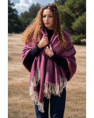 LANAVITTA Wollen Sjaal Steppe Bordeaux