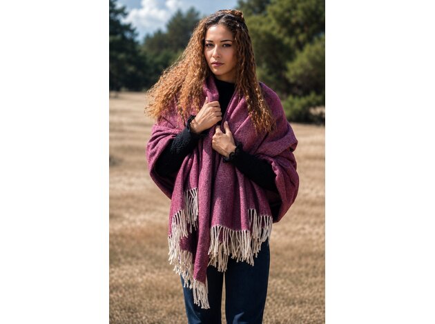 LANAVITTA Woolen Shawl - Steppe Burgundy