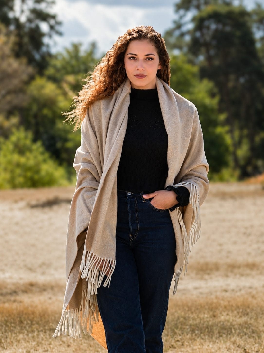 Cashmere Scarf – Maris Beige