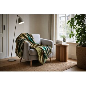 EcuaFina Alpaca Mini Blanket Imbabura Green