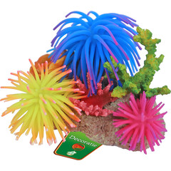 Boon aqua deco Boon Aqua Deco ornament 3x siliconenbloem met rots en en schelp, 15 cm.