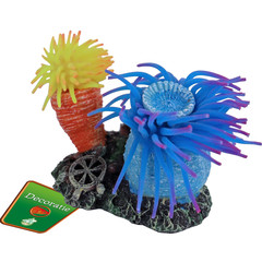 Boon aqua deco Boon Aqua Deco ornament 2x siliconen zeeannemoon met rots, 10 cm.