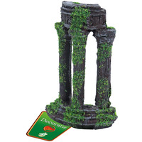 Boon aqua deco Boon Aqua Deco ornament polyresin ruïne halfrond 3x zuil en mos, 10 cm.
