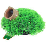 Boon aqua deco Boon Aqua Deco ornament bubbel Green Moss plant en pot met uitstromer, 21x9,5 cm.