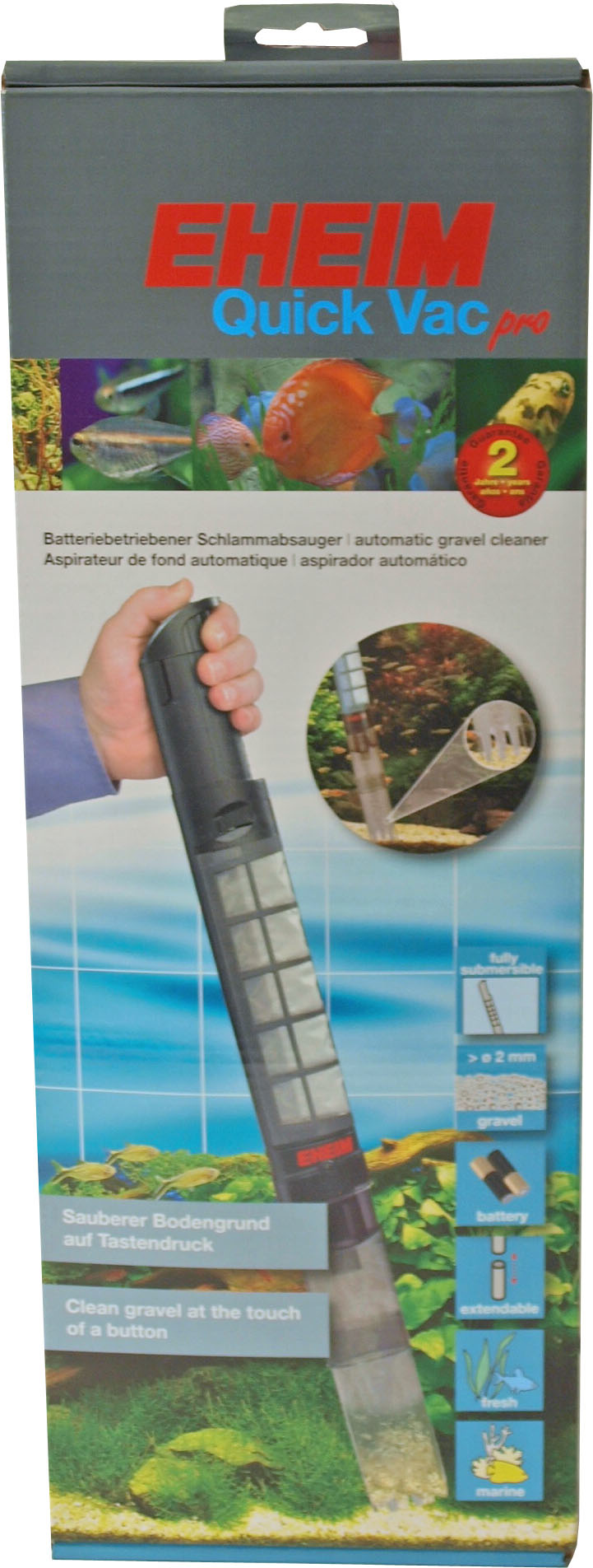 Aspiratore Di Fango Per Acquario EHEIM Quick Vac PRO - Funzionamento A Batteria, Pulizia Fondale Senza Cambio Acqua
