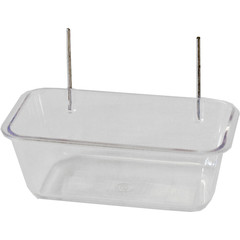 Universele voerbak met metalen pen transparant, 8 cm.