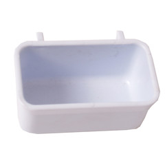 Voerbak 053 rechthoekig plastic, wit.