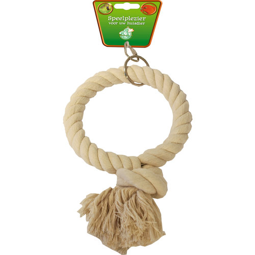 Boon Boon vogelspeelgoed touwring katoen klein 1-rings, Ø 13 cm.