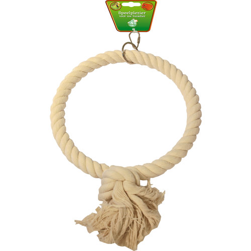 Boon Boon vogelspeelgoed touwring katoen medium 1-rings, Ø 21 cm.