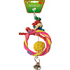 Boon Boon vogelspeelgoed ring raffia met bel, 26 cm.