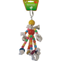 Boon Boon vogelspeelgoed kralen plastic met 4x katoen en bellen, 24 cm.