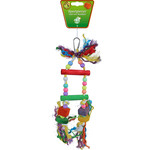 Boon Boon vogelspeelgoed touwladder met kralen 2-traps, 25 cm.