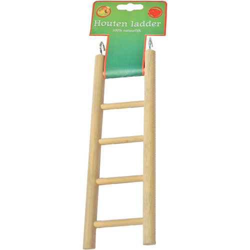 Boon Boon vogelspeelgoed ladder hout 5 traps, 22 cm.