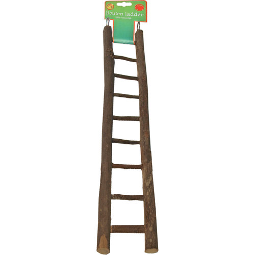 Boon Boon vogelspeelgoed ladder hout Natural 9 traps, 45 cm.